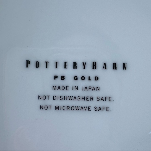 Pottery Barn Elegant White Salad Plates with Gold Trim ‘PB Gold’ Set of 4 - Picture 4 of 5